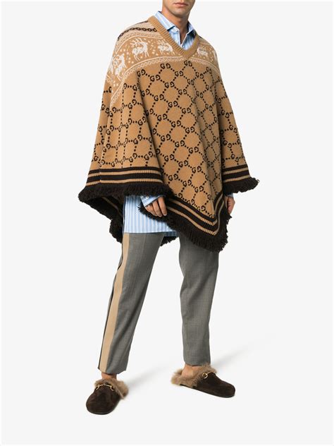 poncho gucci uomo|how to wear gucci shawl.